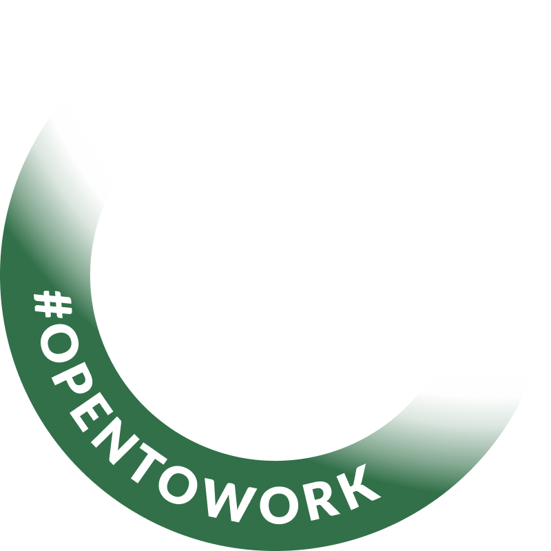 Transparent #OpenToWork frame PNG overlay, 800×800, before a photo is added