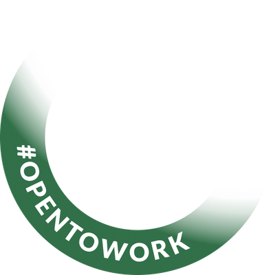 Open To Work PNG with the standard green #OpenToWork ring, the LinkedIn default